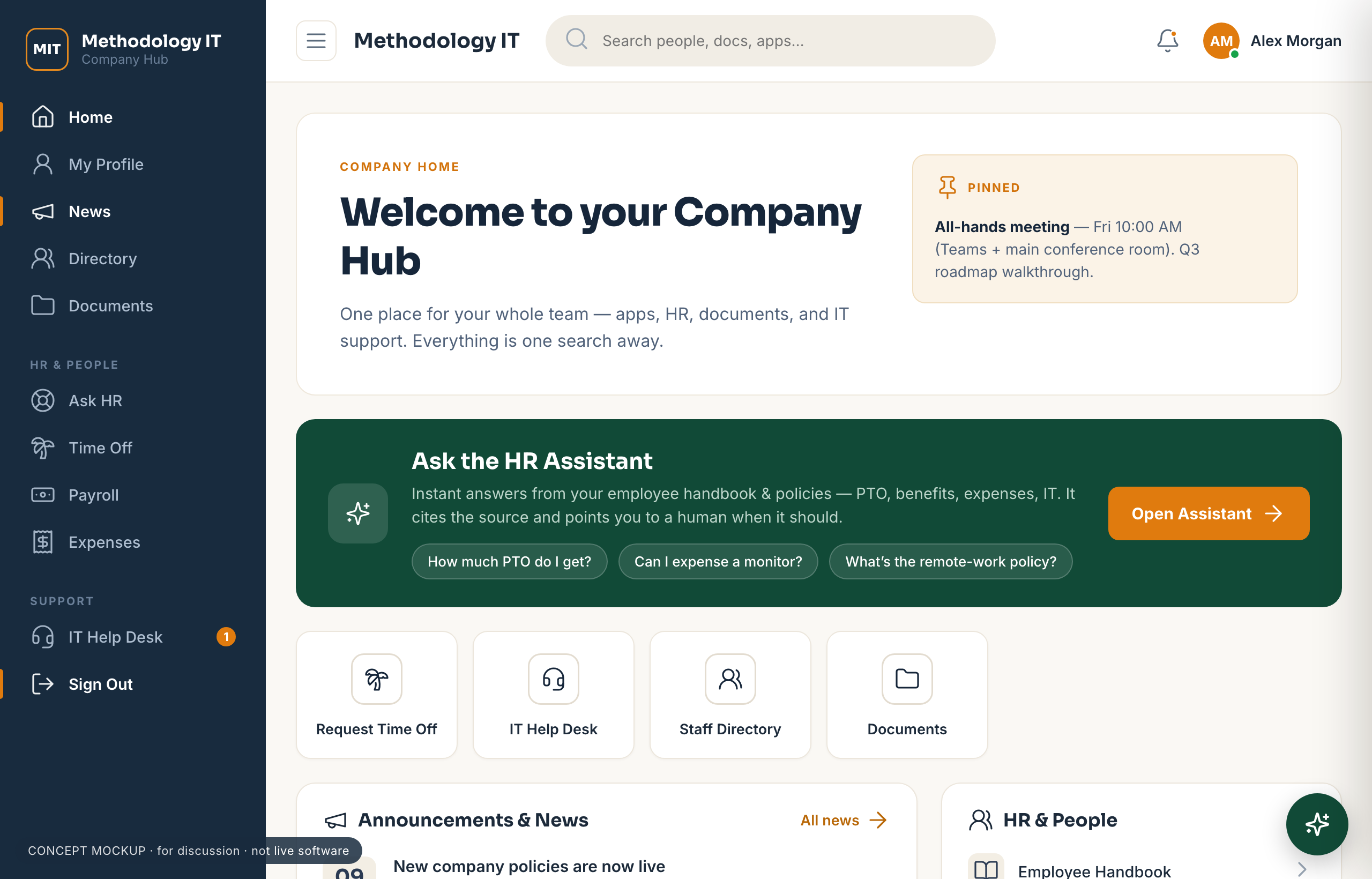 Company Hub demo